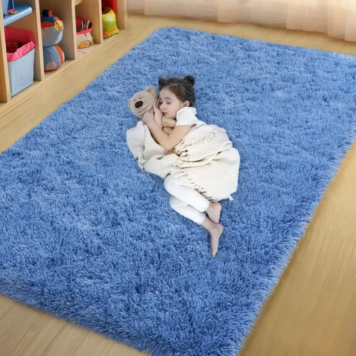 Vista 27 de qulint Alfombra negra para dormitorio, alfombra de área pequeña de 2 x 3 pies para habitación de niños, alfombra suave y mullida para sala de estar
