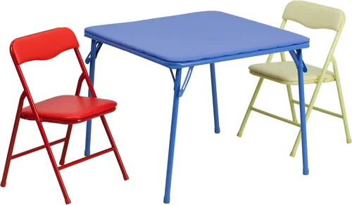Vista 21 de Flash Furniture Mindy Kids - Juego de mesa y sillas plegables de 3 piezas para guardería y aulas, juego de mesa de actividades y sillas para niños