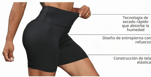 Vista 3 de TELALEO Paquete de 5 pantalones cortos de voleibol de elastano para mujer 5 negro (5 pulgadas)