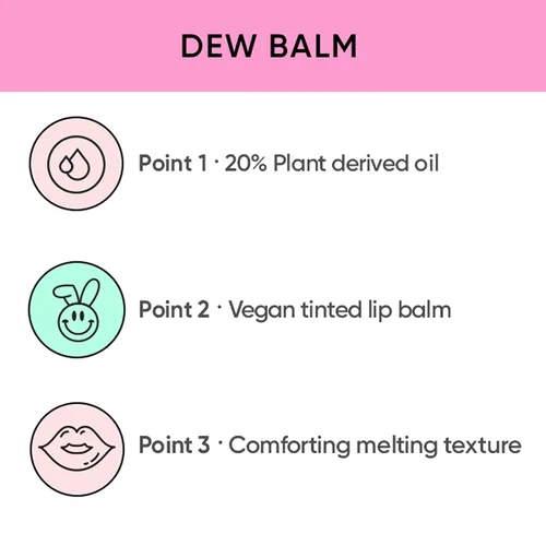 Vista 5 de Amuse SEOUL Dew Balm (01 BALLERINA) - Bálsamo labial tintado hidratante, brillo labial abundante y húmedo, hidratante hidratante, tinte
