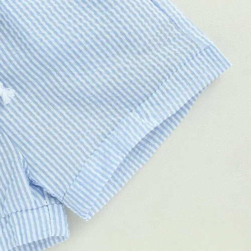 Vista 27 de fhutpw Conjunto de 2 piezas de ropa de verano para bebés, camiseta de manga corta, cintura elástica, pantalones cortos para niños pequeños