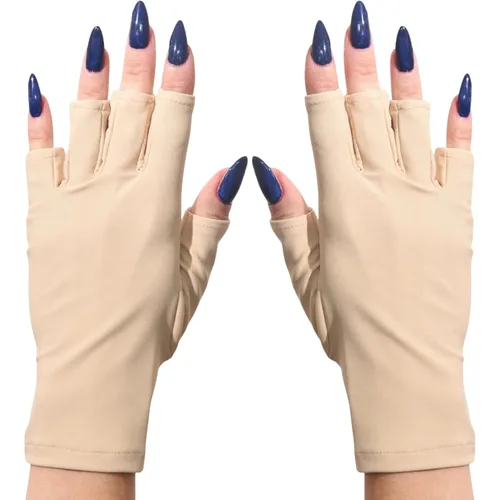 Vista 13 de ManiGlovz - Guantes de uñas originales con protección UPF 50+ UV Manicura de gel y guantes anti UV sin dedos para mujeres Se pueden utilizar