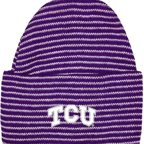 Vista 3 de Two Feet Ahead Striped Knit Baby Beanie Cap – Officially Licensed Infant Fan Hat