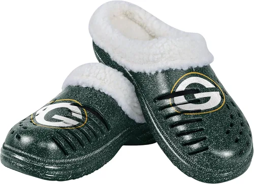 Vista 14 de FOCO - Zuecos con logotipo del equipo de la NFL para mujer, forro de sherpa y brillo
