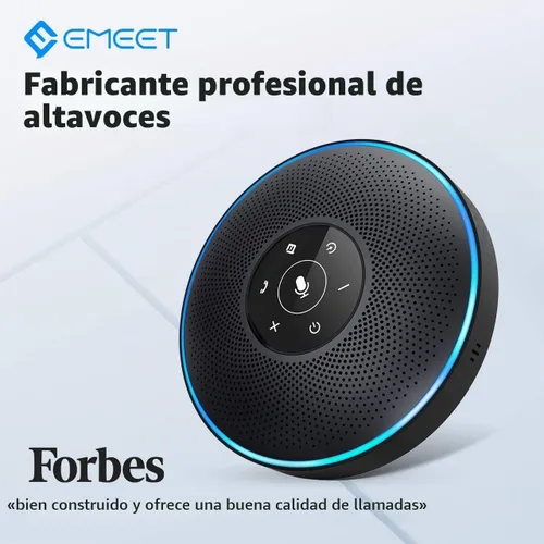 Vista 2 de EMEET Altavoz Bluetooth M2 Negro Altavoz de conferencia para 5-8 personas Conferencia de negocios 360º Recogida de voz 4 AI Micrófono autoadaptable