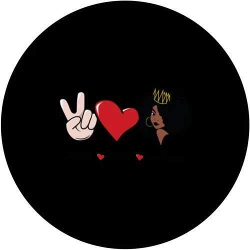 Vista 3 de Peace Love Melanina Black History Month BLM Afro Queen Cute PopSockets intercambiables PopGrip