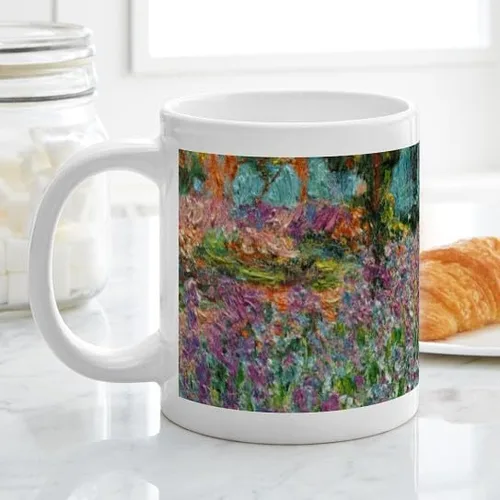 Vista 3 de CafePress Irises In Monets Garden At - Taza de café de cerámica de 20 onzas