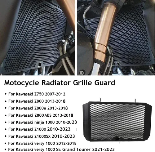 Vista 2 de Z750 Z800 Z1000 - Cubierta protectora para parrilla de radiador de motocicleta para Z750 2007-2012 Z800 / ABS/Z800E 2013-2018 Z1000SX 2010-2023