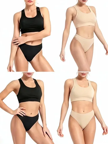 Vista 2 de GRANKEE - Tangas sin costuras transpirables para mujer, tangas que no se marcan, paquete de ropa