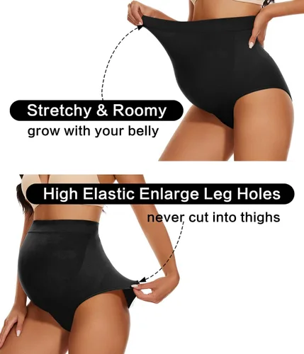 Vista 4 de Fajas de maternidad sin costuras, bragas con soporte para el vientre para vestidos y pantalones, ropa interior de embarazo de cintura alta, S-XXXL