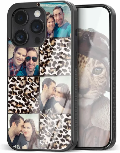 Vista 12 de Fundas personalizadas para iPhone y Samsung Photo Collage VS Leopard Print Case para amigas y mujeres