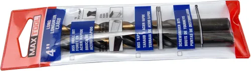 Vista 5 de MAXTOOL 1/4 "2 unids idénticos Jobber longitud taladros HSS M2 Twist Drill Bits totalmente molido negro y bronce recto vástagos taladros
