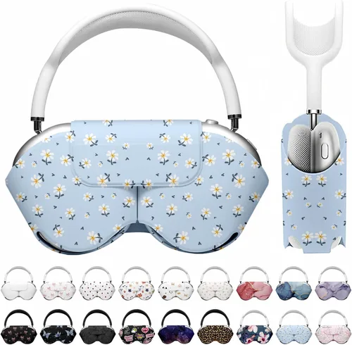 Vista 45 de Maxjoy para Apple Airpods Max Funda inteligente de cubierta, Accesorios de cubierta protectora de cuero PU suave para Airpod Max con modo de sueño