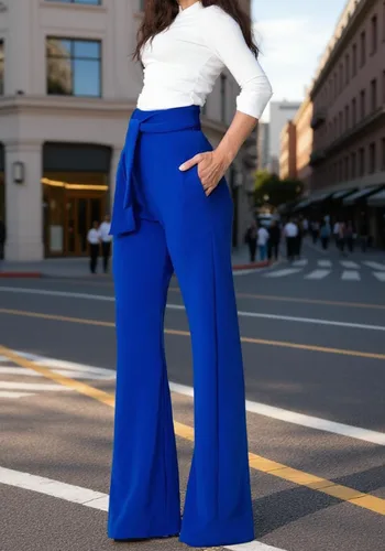 Vista 5 de LKOUS Pantalones de vestir elásticos de cintura alta y pierna recta para mujer, para oficina, uso diario, negocios, pantalones casuales