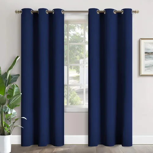 Vista 123 de YoungsTex - Cortinas blackout cortas, aislamiento térmico, ojales, oscurecen la habitación, privacidad, para cámper, sótano, cocina y baño, 2 Gris