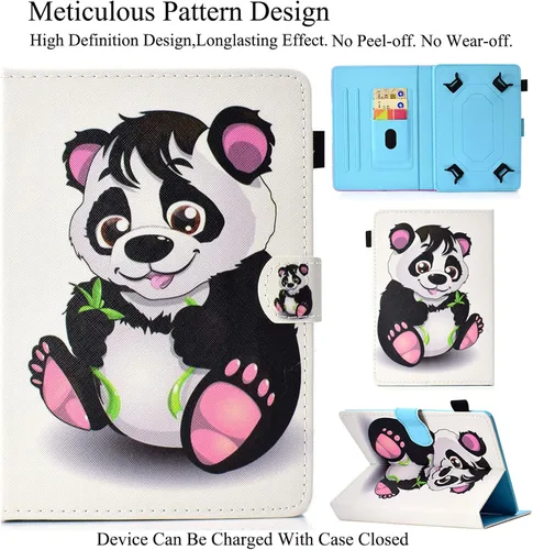 Vista 2 de Funda universal para tablet de 9.0 a 10.5 pulgadas, ranuras para tarjetas para iPad 9.7/iPad 10.2/iPad 10.5/Galaxy Tab 3 10.1/Tab 4 10.1/Tab S3 Oso