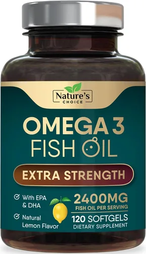 Vista 12 de Suplementos de aceite de pescado Omega 3 – 2400 mg de aceite de pescado por porción – Omega-3 de triple fuerza con ácidos grasos EPA y DHA – Apoyo