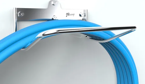 Vista 4 de JBscoop Percha de escalera para pared de garaje, cochecitos de almacenamiento de escalera y silla plegable, soporte de escalera resistente a prueba