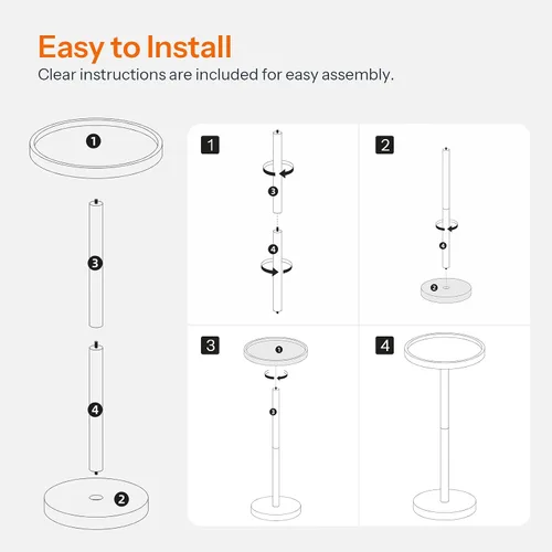 Vista 8 de HOOBRO Mesa auxiliar redonda pequeña, mesa de bebidas de bambú, mesa de café Martini con acento de pedestal para espacios pequeños en sala de estar