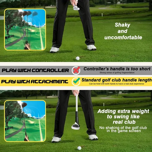 Vista 3 de Orzero - Accesorios mejorados para mango de palo de golf VR compatibles con Quest 2 Rift S resistentes y cómodos de agarrar silicona antideslizante