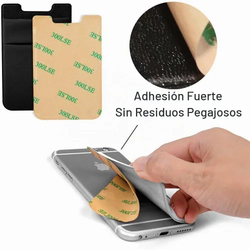 Vista 4 de Hoblaze Funda elástica para tarjetas de crédito, con bolsillo para tarjetas de crédito, funda adhesiva 3M, compatible con teléfonos inteligentes