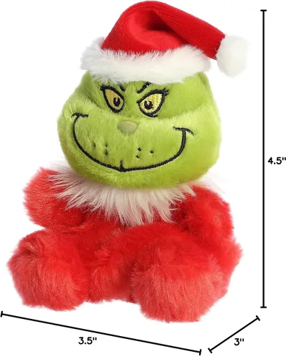 Vista 6 de Aurora® Whimsical Dr. Seuss™ Santa Grinch Palm Pals™ Animal de Peluche - Peluche Oficialmente Licenciado para Juego Imaginativo - Perfecto