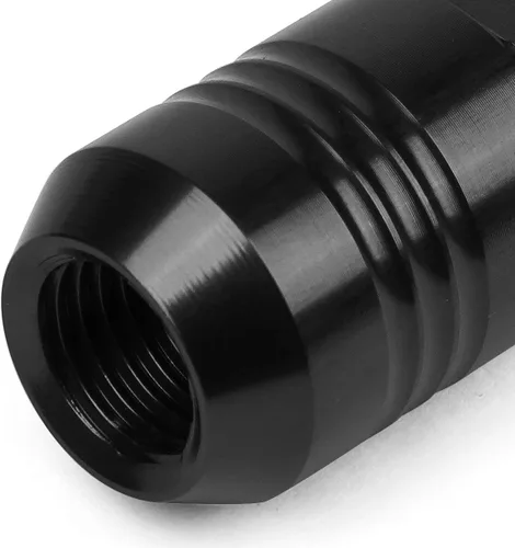 Vista 4 de J2 Engineering Juego de 20 tuercas de aluminio 7075 con extremo cerrado M12 x 1.5 con adaptador de enchufe, negro, asiento cónico, LN-T7-007-15-BK