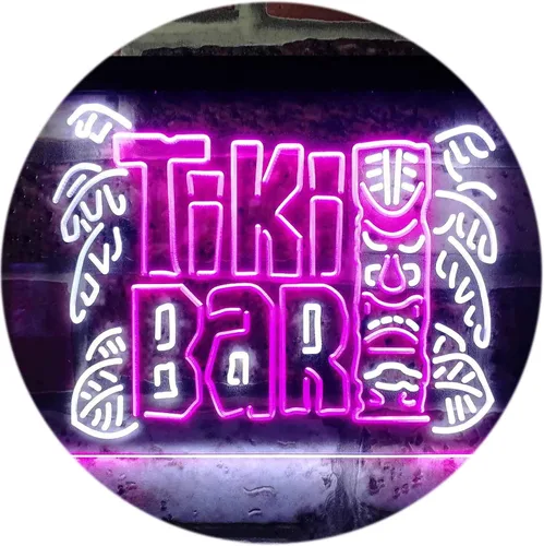 Vista 9 de ADVPRO Tiki Bar Mask Beer Pub Club Wine Dual Color LED Neon Sign Blue & Red 12" x 8.5" st6s32-i3139-br