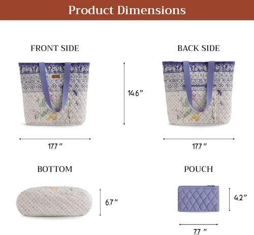 Vista 4 de Bolsas de compras Maison d' Hermine Bolsa de lona acolchada con bolsillos con cremallera Bolso pequeño reutilizable Bolsa de comestibles