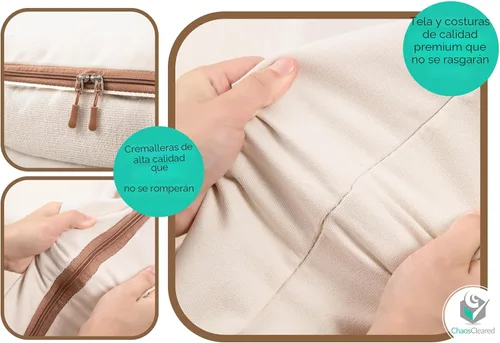 Vista 5 de Chaos Cleared Bolsas de almacenamiento de lona para edredones, paquete de 2 – Almacenamiento de temporada para almohadas, mantas, ropa de cama