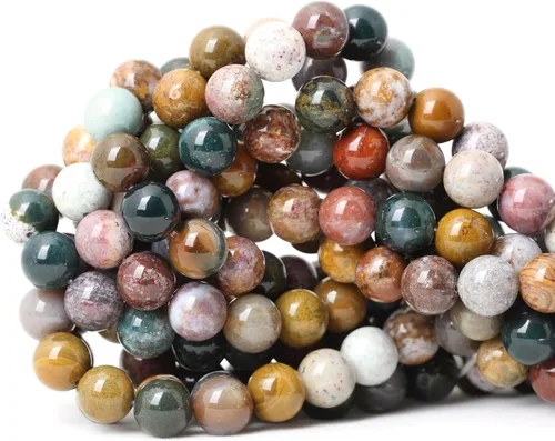 Vista 27 de Cuentas redondas sueltas de ágata estilo antiguo vena de dragón de 6mm, cuentas para diseño de joyas, 60 cuentas Ágata de vena de dragón