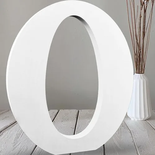 Vista 24 de AOCEAN Letras de madera grandes blancas de 12 pulgadas, letras de madera sin terminar para decoración de pared, letras decorativas de pie