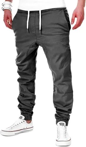 Vista 3 de Wangdo Pantalones cargo para hombre, pantalones casuales para entrenamiento, senderismo, exteriores, pantalones deportivos con bolsillos