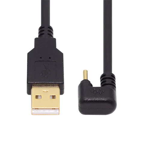 Vista 8 de xiwai USB2.0 Tipo-A a Tipo C USB-C macho a macho Cable de datos de alimentación 480Mbps negro opuesto en forma de U en ángulo trasero
