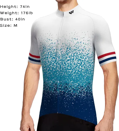 Vista 2 de Lo.gas Maillot de ciclismo para hombre, manga cortalarga, camisas de ciclismo con cremallera completa con bolsillos, ropa de bicicleta de carretera