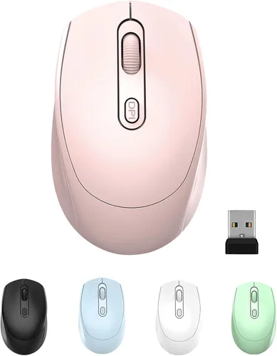 Vista 11 de ONE-UP Ratón inalámbrico, 2.4G, silencioso, receptor nano USB, para laptop, Chromebook, PC, Mac, Windows y trabajo escolar (negro)