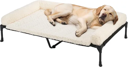Vista 15 de Veehoo - Camas elevadas para perros de tamaño mediano con cojín de felpa esponjosa Orthopedic Raised Dog Beds for Indoor Outdoor, Soft Pet Sofa