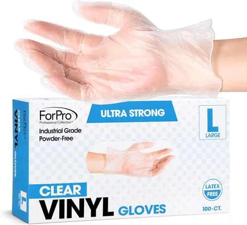 Vista 17 de ForPro Disposable Vinyl Gloves, 3.9 Mil, Powder & Latex-Free, Food Safe Negro