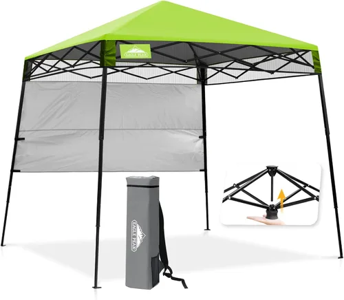 Vista 30 de EAGLE PEAK Toldo Emergente de 8x8 pies con Pared Lateral, Compacto, Portátil con Patas Inclinadas, Refugio Solar Instantáneo para Playa, Deportes