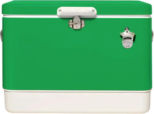 Vista 9 de FSE Enfriador de Metal de Lados Duros de 54 Cuartos / 80 Latas, Camuflaje Gris y Negro de Dos Tonos, Enfriador de Bebidas Duradero para Exteriores