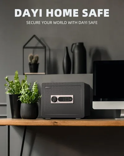 Vista 9 de DAYI - D-25 - Caja fuerte con bolsa ignífuga e impermeable para hogar o gabinete para dinero en efectivo y objetos de valor, con teclado electrónico