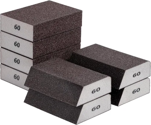 Vista 11 de Bates- Esponja de lijado, paquete de 4, surtido de grano 60/80/120/220, bloque de lijado lavable y reutilizable para madera, metal, paneles de yeso