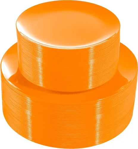 Vista 10 de PULOTE 100 piezas de platos de plástico negro desechables - Premium resistente 50 platos negros para cena, 50 platos para postre/ensalada - Ideal