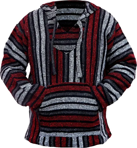 Vista 2 de Del Mex Mexican Baja - Poncho tipo sudadera con capucha, diseño de surf, estilo hippie