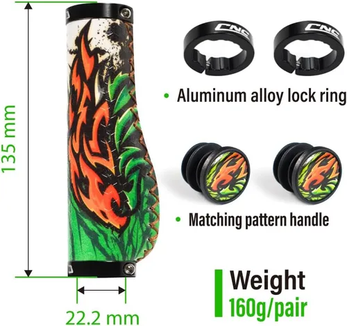 Vista 2 de Chooee Agarres ergonómicos para bicicleta de montaña, agarres de silicona para manillar de bicicleta MTB/BMX.