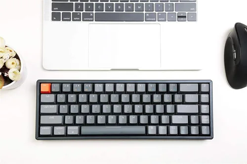 Vista 5 de Keychron K6 Teclado mecánico inalámbrico intercambiable con Bluetooth 5.1con cable, 65% compacto de 68 teclas RGB LED retroiluminadas con N-Key