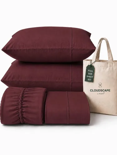 Vista 47 de CLOUDSCAPE LINEN 400TC 100% Egyptian Cotton Luxury Twin Bed Sheets - White