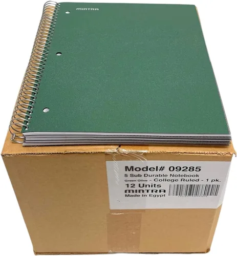 Vista 37 de Mintra Office Cuadernos de Espiral Duraderos, 5 Materias (Hielo Ártico, Rayado Universitario 1pk)