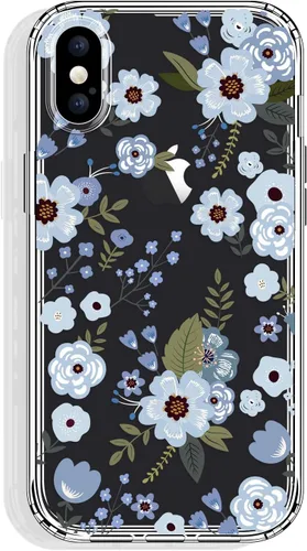 Vista 26 de GYZYA Funda para iPhone X y iPhone Xs, 5.8 pulgadas transparente con diseño floral, lindo protector delgado parachoques de TPU + cubierta trasera a