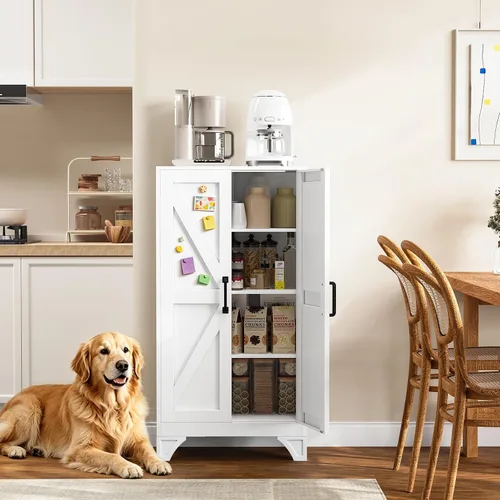Vista 35 de Yizosh Small Metal Garage Storage Cabinet,Kitchen Pantry Storage Cabinet Negro